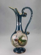 Duży dzban H. Bequet Quaregnon Belgia 33 cm, ręcznie malowany paw