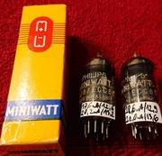 2 x Ecc88  6dj8 Philips Miniwatt 1964 Gain 104% dla NOS