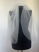 Biały welon ślubny, weselny; błyszczący, brokatowy, 80 cm; grzebyk