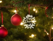 3x Dekoracja zawieszka świąteczna na choinkę stroik wieniec 9cm