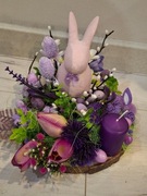 STROIK WIELKANOCNY, ŚWIĘTA, FIOLETU NIE BRAKUJE, KRÓLICZEK, PISANKI