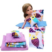 Poszewki + wkłady - Pościel Rybki dla lalki typu Paola, Barbie