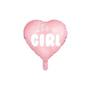 BALON SERCE ITS A GIRL RÓŻOWY 19'' 48cm