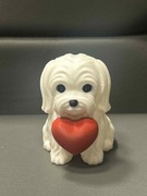 Figurka słodkiego pieska Maltańczyk