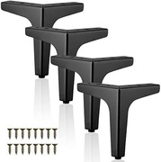 Czarne metalowe nóżki ze śrubami 4 sztuki