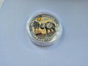 Słoń kolorowany 1Oz, Ag 999,9 Somalia 2017