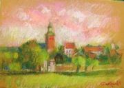 PEJZAŻ - LIPNO 24x34cm pastel olejny