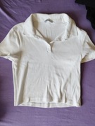 Krótki biały Top typu Koszula