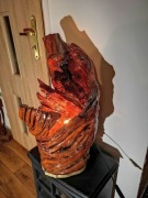 rzeźba z pnia drzewa niepowtarzalna lampa