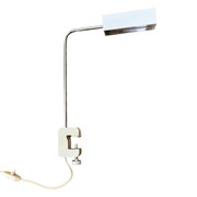 chrom/szara lampa biurkowa/lampa zaciskowa Bremshey, Niemcy lata 70.