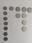 Zestaw 15 monet 1zł, 50gr, 20gr,10gr, 1gr 1949r