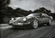 Rysunek 50x70 cm - Chevrolet Corvette C4