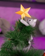 Uroczy Topper Choinkowy "Meowy Christmas" - Kocia Awantura na Szczycie!