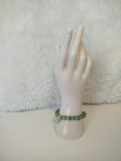 Zielona bransoletka ze szklanych koralików rozgwiazda handmade nowa