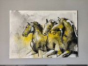 Duży obraz na płótnie koń konie Lizypa II 100x70cm oryginał 