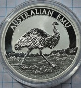 Australian Emu 2018. Srebro999 1 oz 