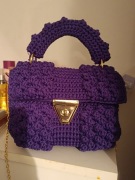 Torebka fioletowa na szydełku 