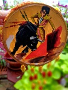 Tamburyn hiszpański ręcznie wykonany, naturalna skóra