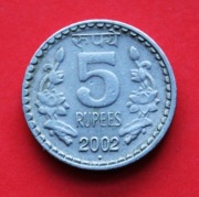 5  Rupii  2002  N  r  -   Indie   Kwiat Lotosu   