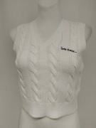 Iets Frans damska biała kamizelka sweterkowa S/36