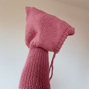 Balaclava czapka kominiarka różowa 100% wełna różowa ciepła na zimę 