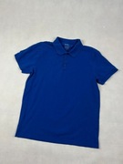 Granatowa bawełniana koszulka Polo połówka niebieska wygodna Basic