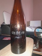 Stara butelka po piwie ''J.Gotz Okocim '' na denku napis HUTA KIELCE.