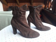 Buty botki zamszowe zamsz ICU brązowe brąz 40