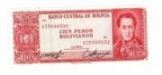 BOLIWIA 100 BOLIVIANOS 1962 P164A 