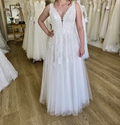 Piękna suknia ślubna, biała, litera A, rozm 38, BDB