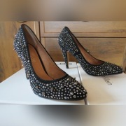 ALDO skórzane czarne szpilki