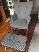 Bujany fotel z podnóżkiem wysyłka prezent