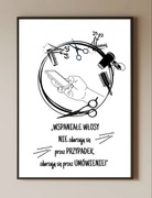 Plakat beauty a3 rama salon fryzjerski prezent dla fryzjerki fryzjera