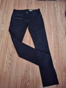 Spodnie damskie jeansy Orsay roz. 36 ozdobne suwaki rurki czarne + GRATIS