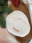 Bransoletka na szczęście jadeit malinowy róża różyczka hematyt