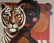 Tygrysica / obraz na płótnie afryka tygrys / Magda Kubiak 40x50