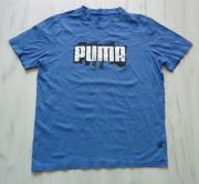 Piękna koszulka męska t-shirt PUMA rozmiar M niebieska