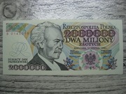 BANKNOT RP 2 MILIONY 2000000 ZŁOTYCH 1992 ROK SERIA B PADEREWSKI UNC