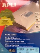 Etykiety APLI 10817 105*37 (100) permanentne białe
