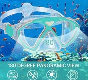Maska do snorkelingu dla dzieci JEMULICE Zielono Przezroczysta