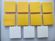 Lego panel 59349 (1x6x5) żółty yellow, biały white 
