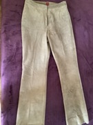 Spodnie zamszowe damskie z haftem r. 14