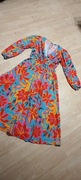 Kolorowa maxi sukienka Laurella 42/XL print len wiskoza 