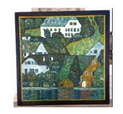 Obraz ojejny/ kopia- Gustav Klimt -Domy w Unterach 80x 80 cm 