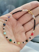 Bransoletka srebro 925 czakry labradoryt kamienie 