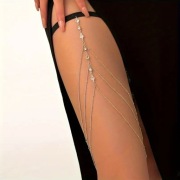 Opaska na udo srebrna, kryształki 