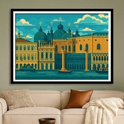 Wenecja - włoska grafika podróżnicza w stylu art deco - grafika 60x40cm