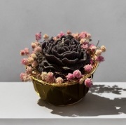 Świeca sojowa bukiet kwiaty piwonia flower box oryginalna prezent dekoracja