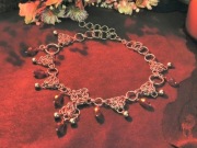 Choker z wiśniowymi łezkami – stal chirurgiczna, ciężki gothic witchy