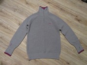 VIKAFJELL męski szary sweter wycięcia na kciuk 100% wełna jak nowy_ XL